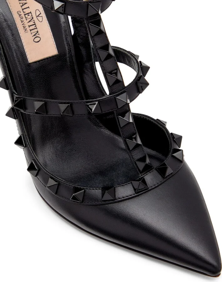 Rockstud Patent T-Strap Pointed Toe Pump - Image 6