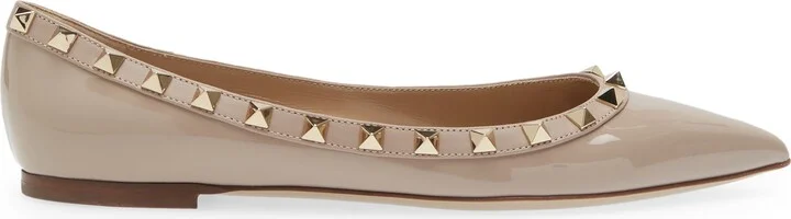 Rockstud Pointed Toe Ballerina Flat - Image 3