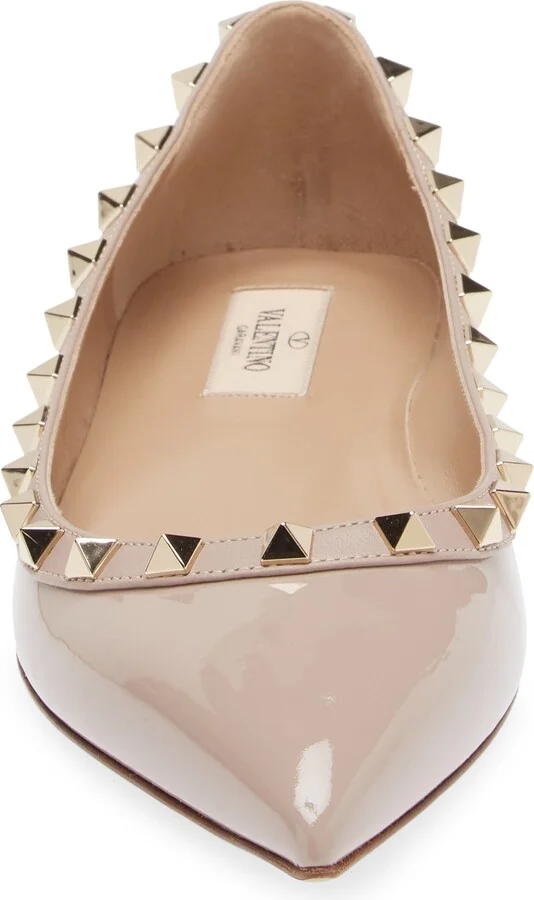 Rockstud Pointed Toe Ballerina Flat - Image 4