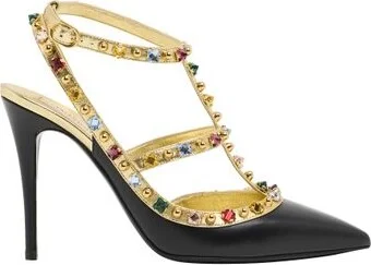 Rockstud pumps with strap