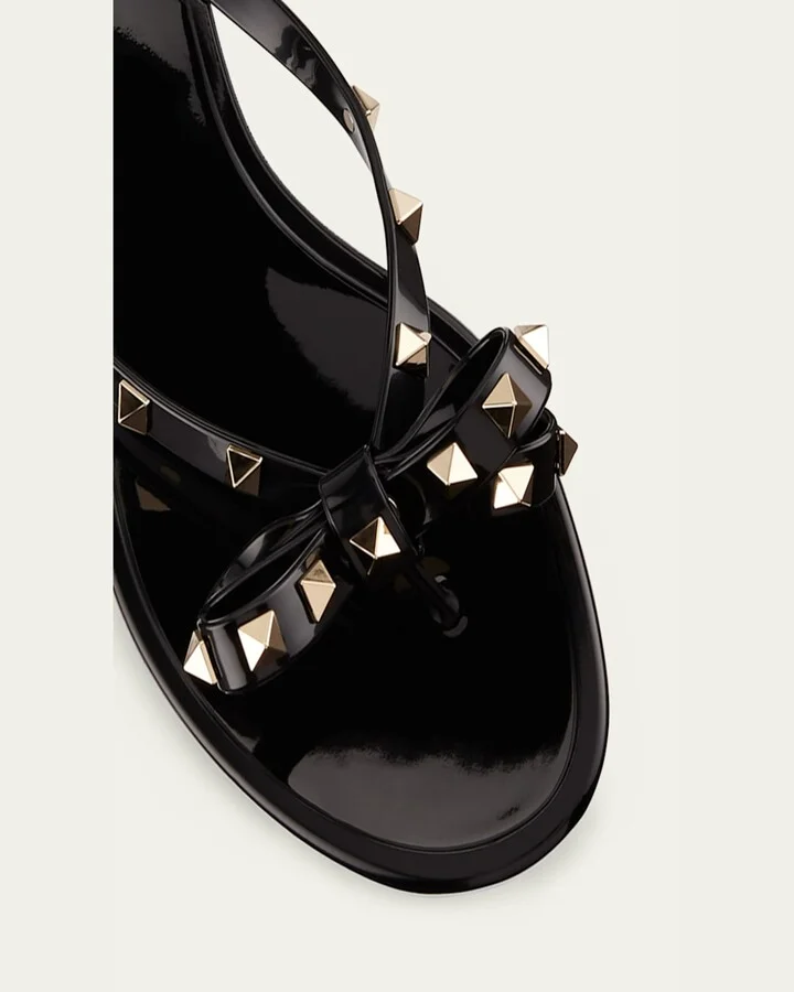 Rockstud PVC Flat Thong Sandals - Image 8