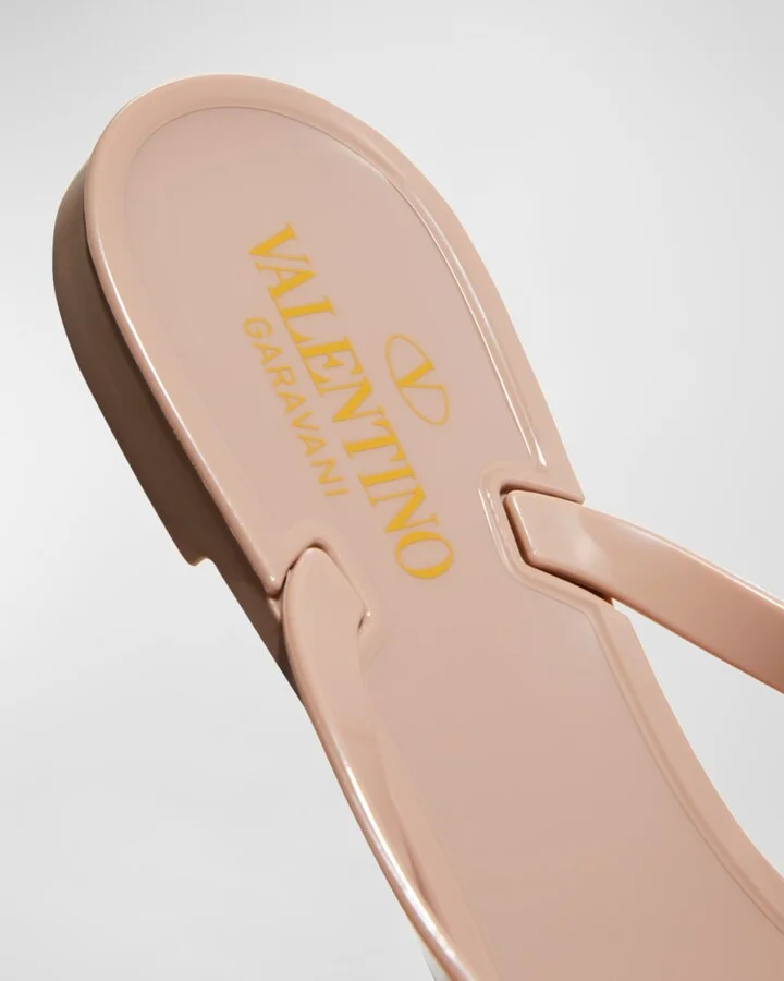 Rockstud PVC Flat Thong Sandals - Image 2