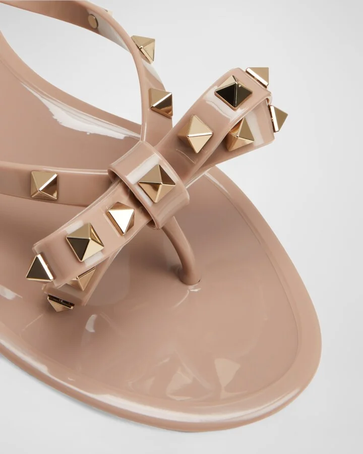 Rockstud PVC Flat Thong Sandals - Image 3