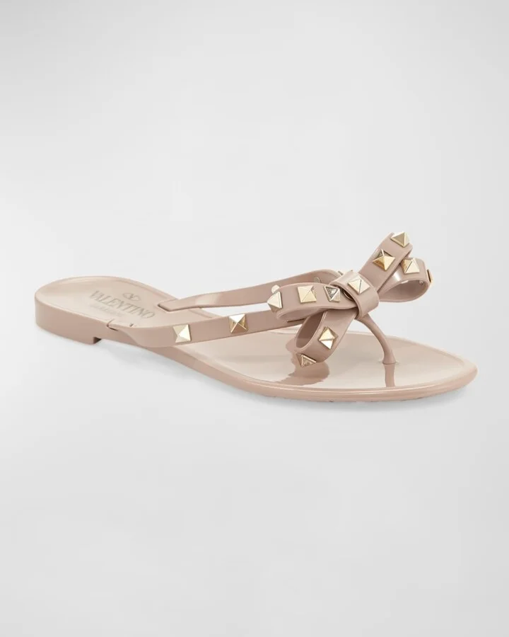 Rockstud PVC Flat Thong Sandals - Image 4