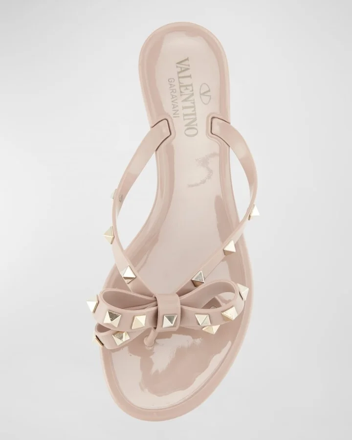 Rockstud PVC Flat Thong Sandals - Image 6