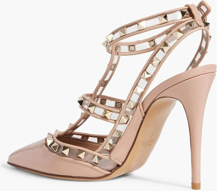 Rockstud PVC-trimmed patent-leather pumps - Image 3