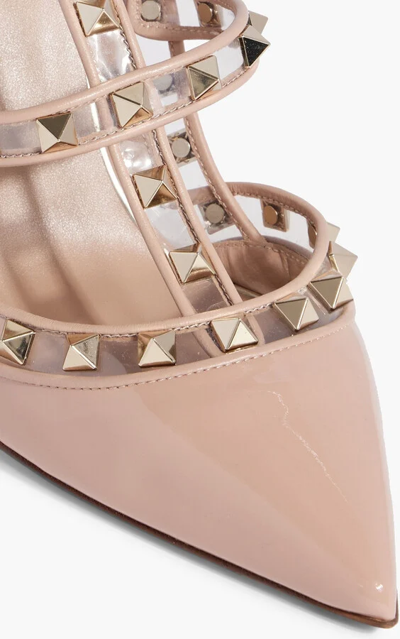 Rockstud PVC-trimmed patent-leather pumps - Image 4
