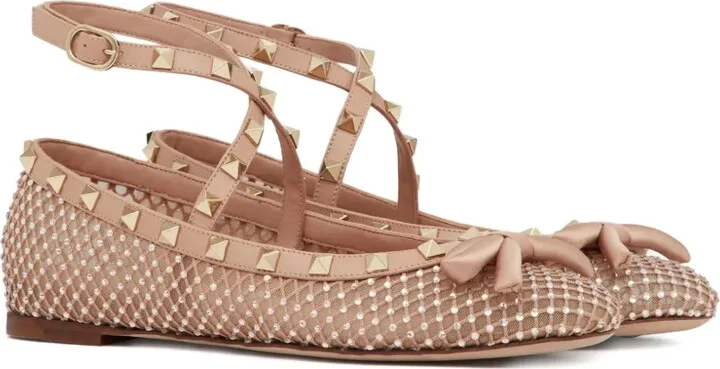 Rockstud rhinestone-embellished ballerina shoes - Image 2