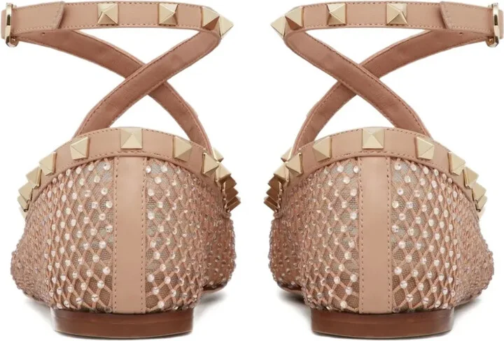 Rockstud rhinestone-embellished ballerina shoes - Image 3