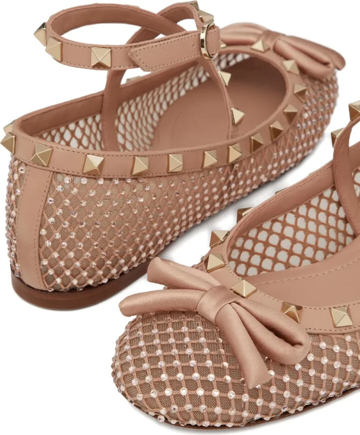 Rockstud rhinestone-embellished ballerina shoes - Image 5
