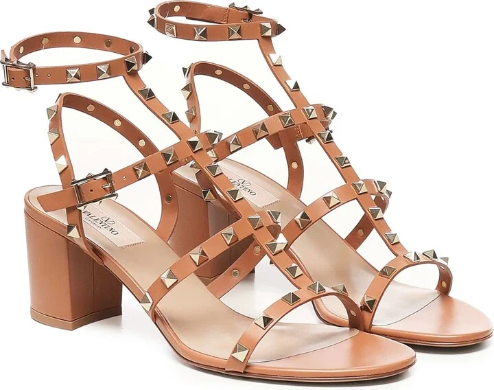 Rockstud Sandals In Calfskin - Image 2