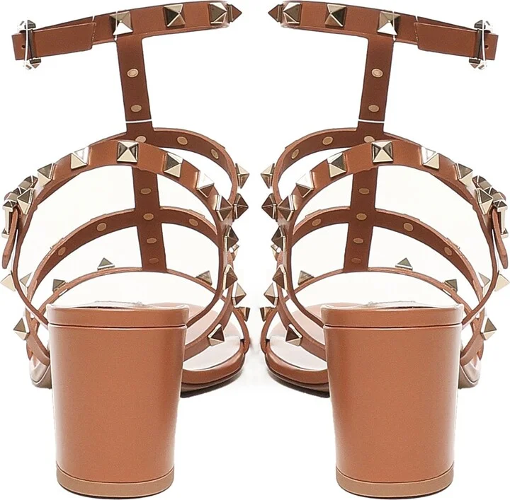 Rockstud Sandals In Calfskin - Image 3