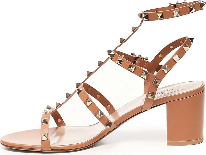 Rockstud Sandals In Calfskin - Image 4