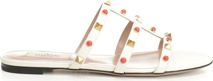 Rockstud Sandals White