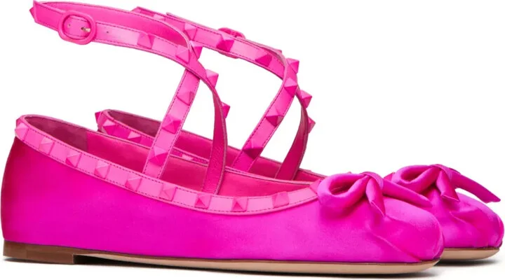 Rockstud satin ballerina shoes - Image 2
