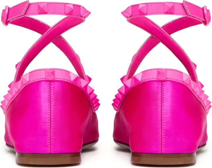 Rockstud satin ballerina shoes - Image 3