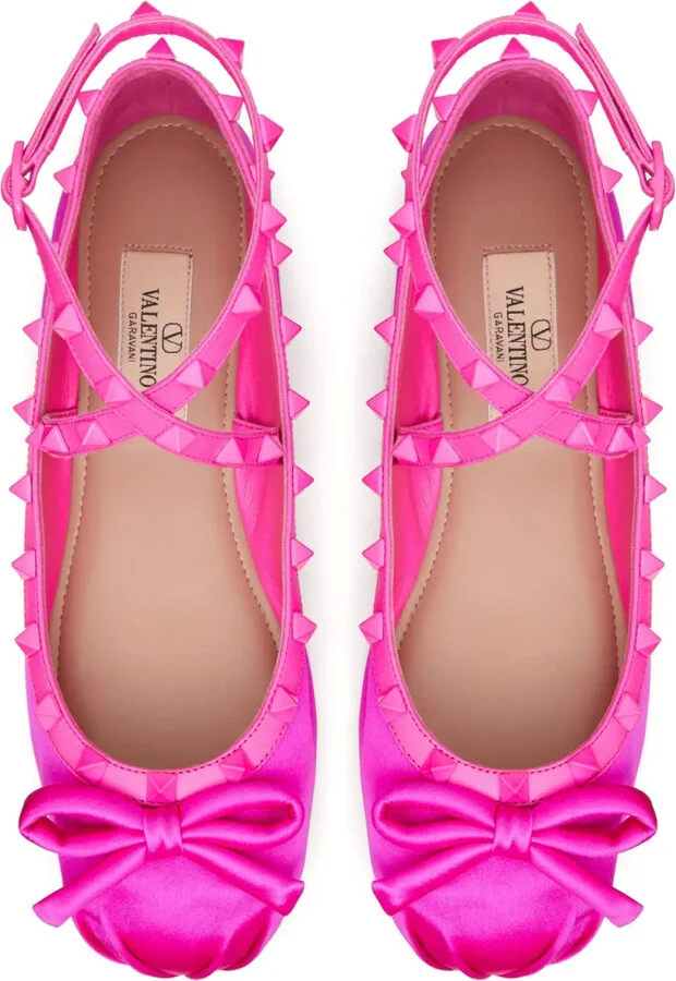 Rockstud satin ballerina shoes - Image 4