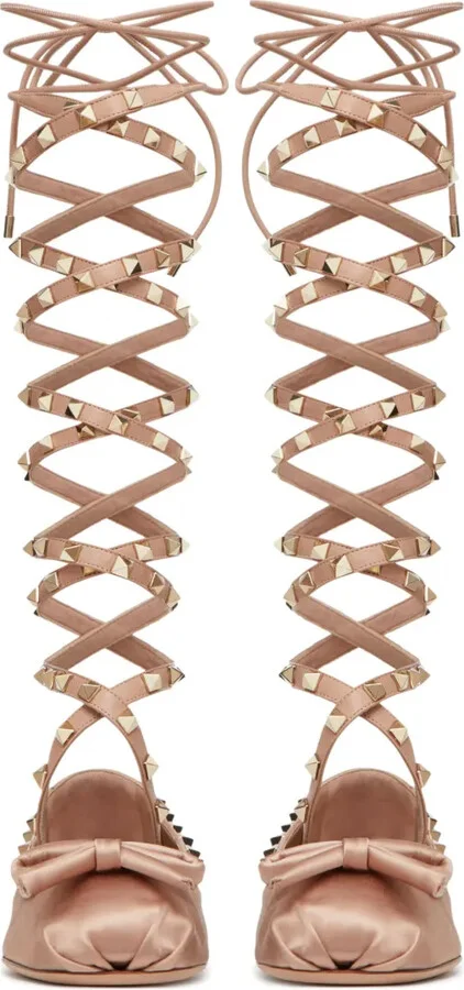 Rockstud satin ballerina shoes - Image 4