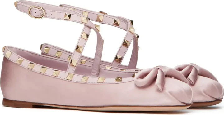 Rockstud satin ballerina shoes - Image 2