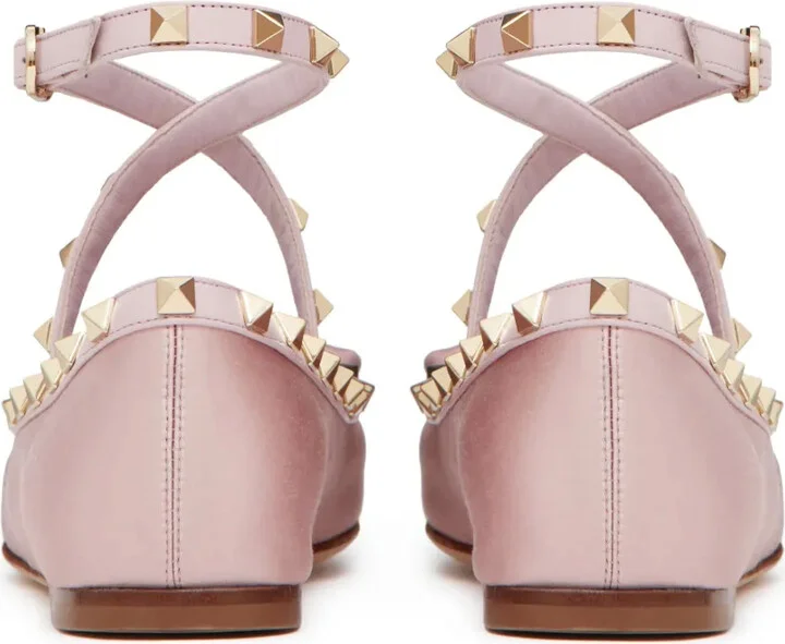 Rockstud satin ballerina shoes - Image 3