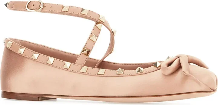 Rockstud satin ballerina shoes - Image 2