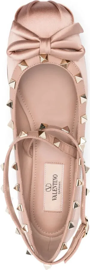 Rockstud satin ballerina shoes - Image 4
