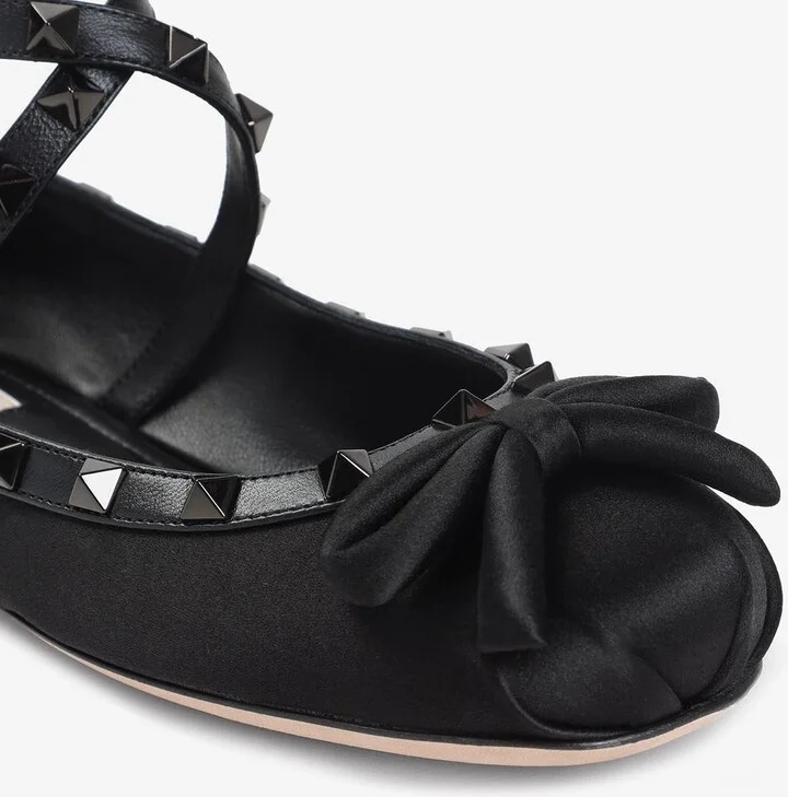 Rockstud Satin Ballet Flats - Image 2