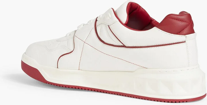 Rockstud smooth and pebbled-leather sneakers - Image 3