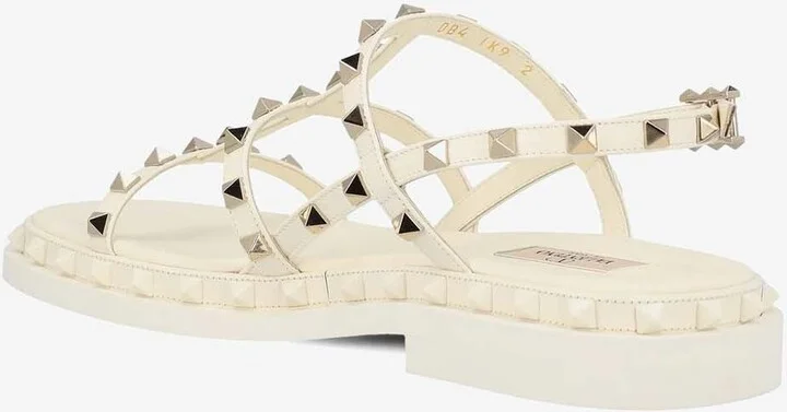 Rockstud Strappy Leather Sandals - Image 2
