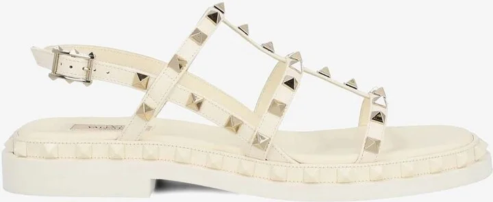 Rockstud Strappy Leather Sandals