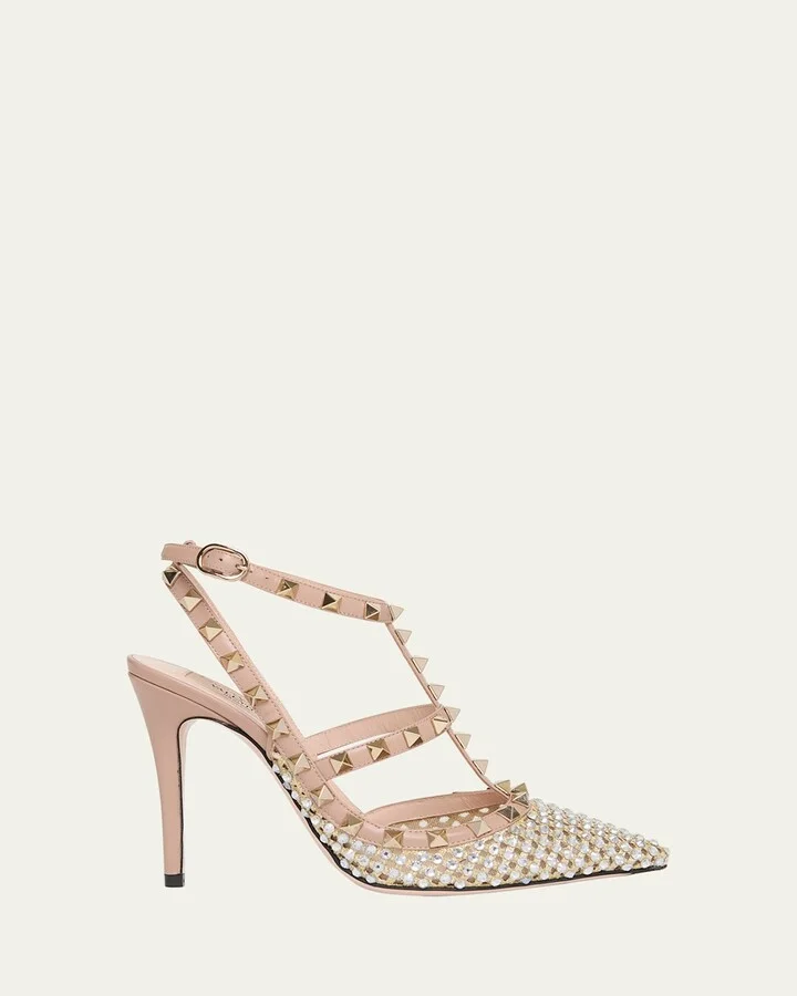 Rockstud Strass Caged Pumps