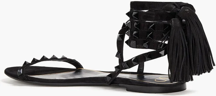 Rockstud suede sandals - Image 3