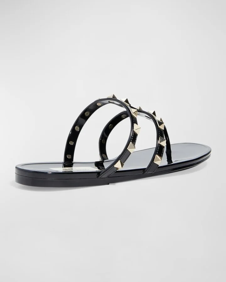 Rockstud T-Strap Flat Slide Sandals - Image 6