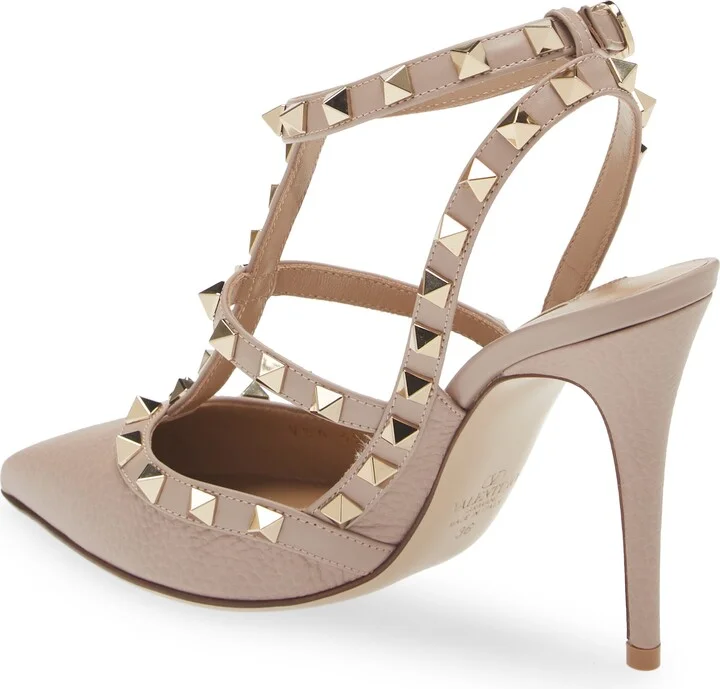 Rockstud T-Strap Pointed Toe Pump - Image 2