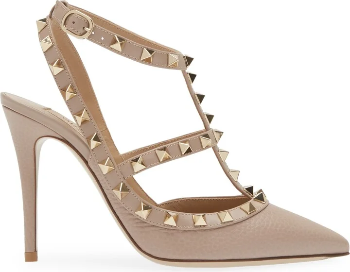Rockstud T-Strap Pointed Toe Pump - Image 3