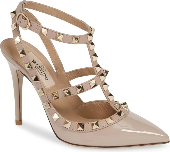 Rockstud T-Strap Pointed Toe Pump