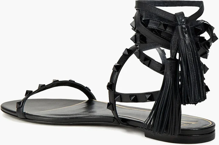 Rockstud tasseled leather sandals - Image 3
