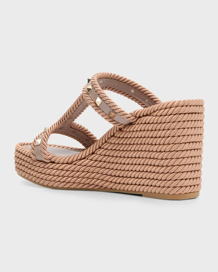 Rockstud Torchon T-Strap Espadrille Sandals - Image 3