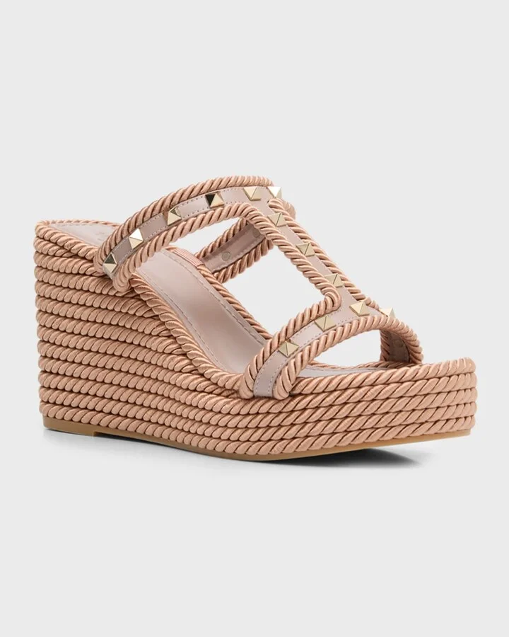 Rockstud Torchon T-Strap Espadrille Sandals - Image 10