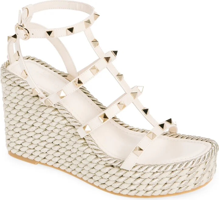 Rockstud Torchon Wedge Sandal