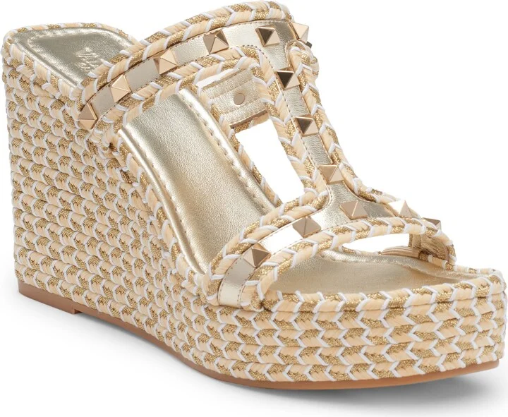 Rockstud Torchon Wedge Slide Sandal