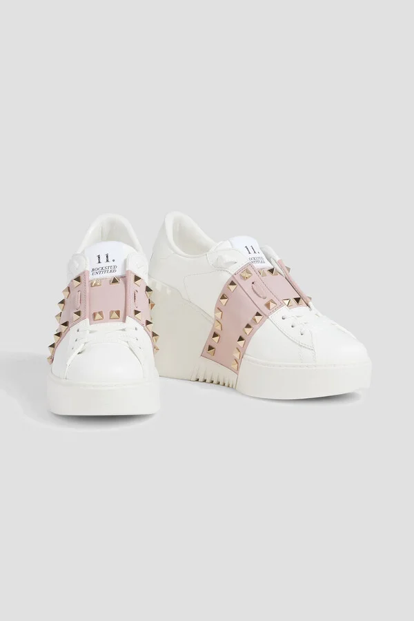 Rockstud Untitled leather wedge sneakers - Image 2