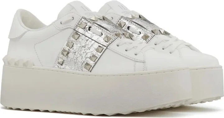 Rockstud Untitled metallic flatform sneakers - Image 2