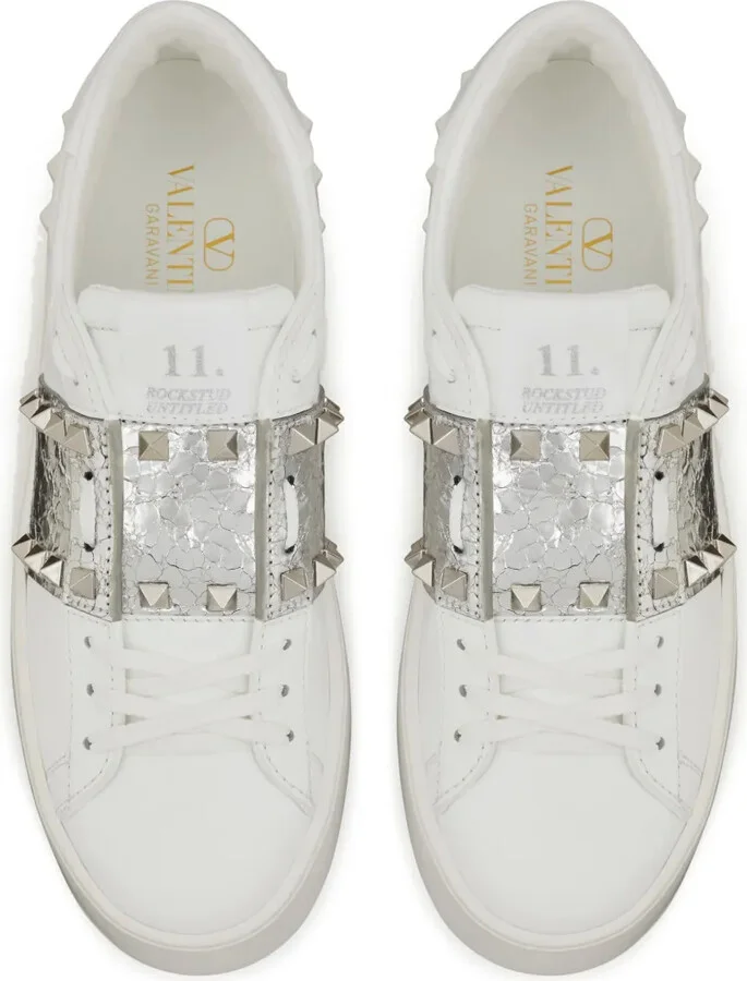 Rockstud Untitled metallic flatform sneakers - Image 4