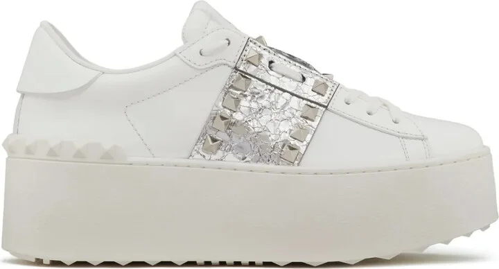 Rockstud Untitled metallic flatform sneakers