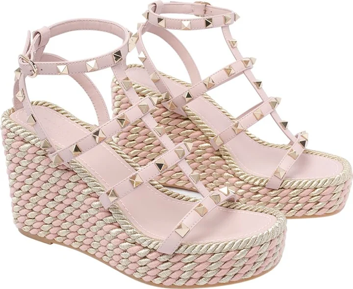 Rockstud Wedged Sandals - Image 2