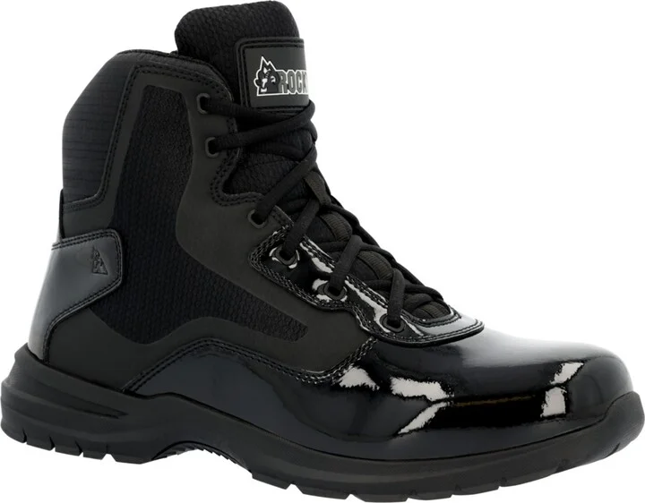 Rocky Men's Cadet 6" Black Side Zip Public Service Boot