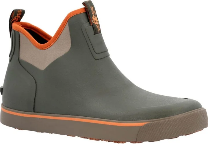 Rocky Men's Dry-Strike Waterproof Green & Orange Deck Boot