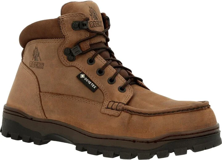 ROCKY Outback Gore-TEX® Waterproof Steel Toe Work Boot Size 15(W) Light Brown
