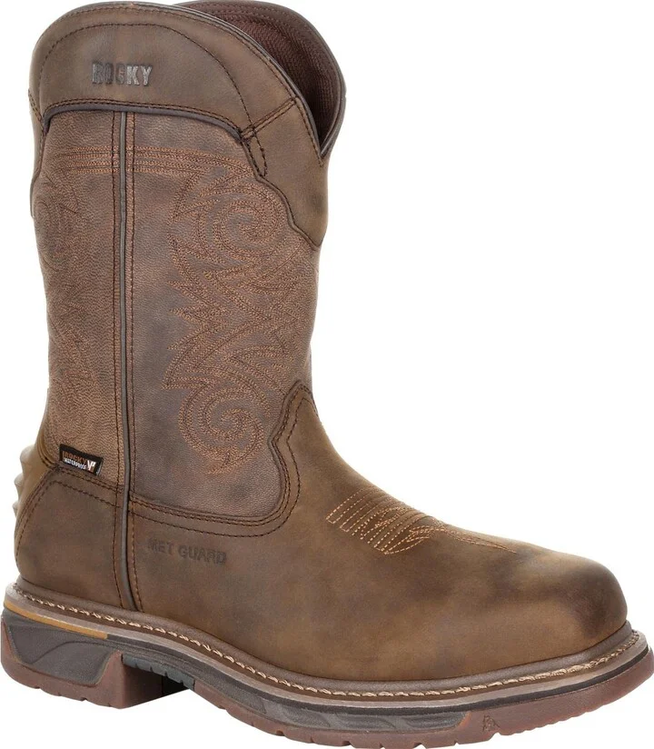 ROCKY Square Toe Internal Met Guard Western Boot with TPU Heel Counter